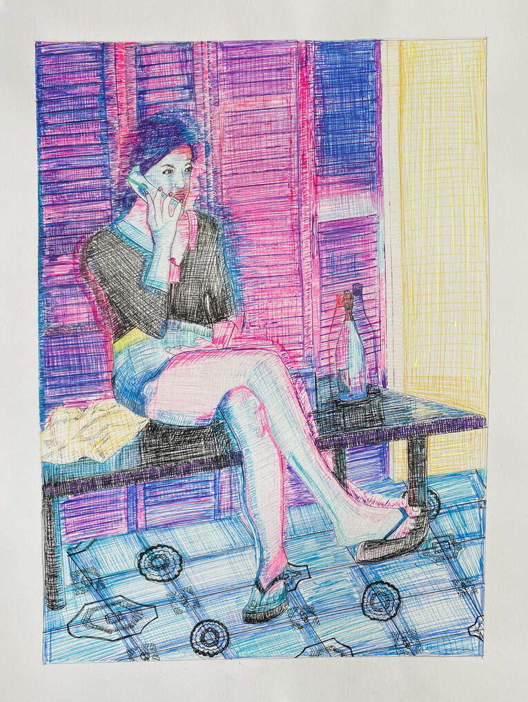 O Sea, Te Amo (2026) 11x14, Micron Pens and Fine liner Pens on Paper