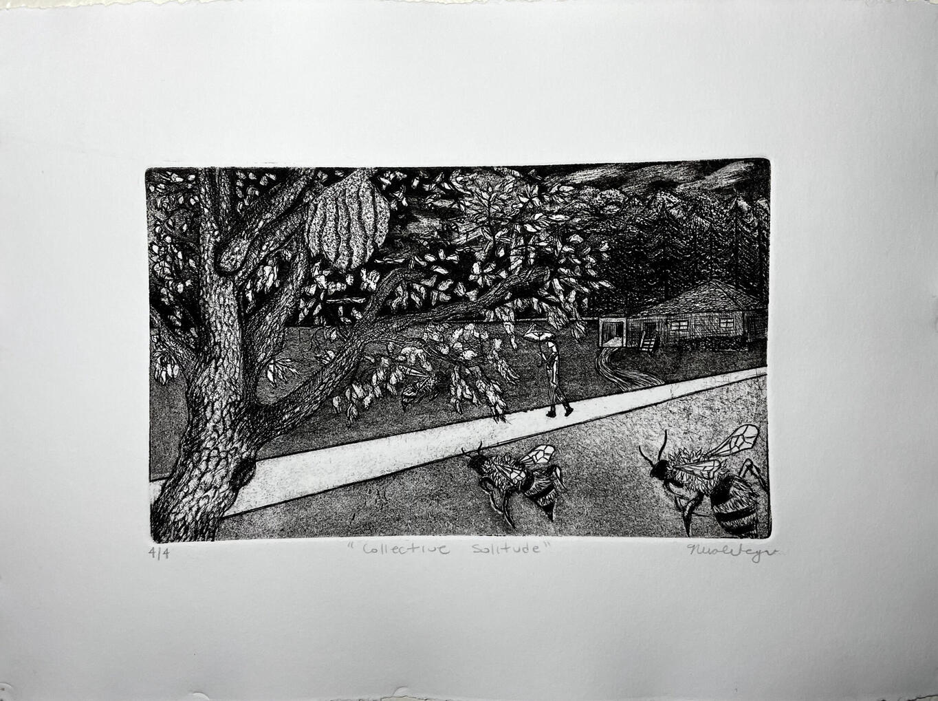 Collective Solitude (2022), Etching on Copper